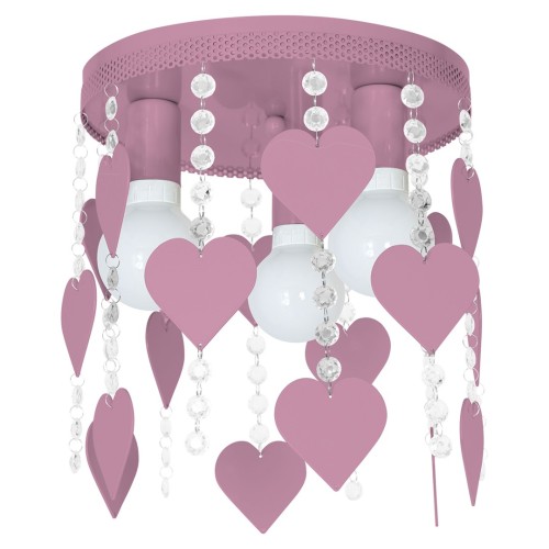 LAMPAMI - różowy żyrandol do pokoju dziewczynki, lampa sufitowa do pokoju dziewczynki, różowy żyrandol dla dziewczynki, lampa sufitowa dziecięca CORAZON VIOLET