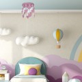 LAMPAMI - różowy żyrandol do pokoju dziewczynki, lampa sufitowa do pokoju dziewczynki, różowy żyrandol dla dziewczynki, lampa sufitowa dziecięca CORAZON VIOLET