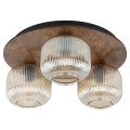 LAMPAMI - lampa do salonu sufitowa szkło ryflowane, oświetlenie do kuchni sufitowe, nowoczesne oświetlenie do salonu, nowoczesna lampa do przedpokoju, przytulna lampa do sypialni, stylowa lampa do salonu SALVIA BROWN