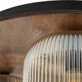 LAMPAMI - lampa do salonu sufitowa szkło ryflowane, oświetlenie do kuchni sufitowe, nowoczesne oświetlenie do salonu, nowoczesna lampa do przedpokoju, przytulna lampa do sypialni, stylowa lampa do salonu SALVIA BROWN