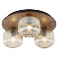 LAMPAMI - lampa do salonu sufitowa szkło ryflowane, oświetlenie do kuchni sufitowe, nowoczesne oświetlenie do salonu, nowoczesna lampa do przedpokoju, przytulna lampa do sypialni, stylowa lampa do salonu SALVIA BROWN