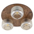 LAMPAMI - lampa do salonu sufitowa szkło ryflowane, oświetlenie do kuchni sufitowe, nowoczesne oświetlenie do salonu, nowoczesna lampa do przedpokoju, przytulna lampa do sypialni, stylowa lampa do salonu SALVIA BROWN