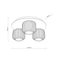 LAMPAMI - lampa do salonu sufitowa szkło ryflowane SALVIA BROWN szkic