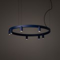 LAMPAMI - nowoczesny żyrandol do salonu, granatowa lampa, duży nowoczesny żyrandol do salonu, żyrandol do salonu dający dużo światła FOURTY ROUND LED NOWODVORSKI