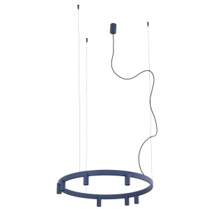 Nowoczesny żyrandol do salonu granatowy 160 cm 7xGU10 R35 3000K FOURTY ROUND LED