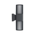 LAMPAMI - lampa zewnętrzna na ścianę IP54 podwójna, lampa oświetleniowa zewnętrzna, oświetlenie na dom, lampa zewnętrzna na taras RIBO GRAY IP54