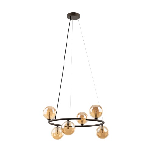 LAMPAMI - żyrandol do pokoju dziennego, oświetlenie dekoracyjne do salonu, przytulna lampa do sypialni,  lampa na antresolę ANABELLE BROWN