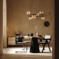 LAMPAMI - żyrandol do pokoju dziennego, oświetlenie dekoracyjne do salonu, przytulna lampa do sypialni,  lampa na antresolę ANABELLE BROWN