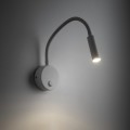 LAMPAMI - lampka do czytania w łóżku, biały kinkiet, kinkiet ścienny, lampka do czytania biała,  kinkiet z włącznikiem, kinkiet z regulowanym ramieniem LAGOS WHITE