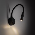 LAMPAMI - lampka do czytania w łóżku, czarny kinkiet z włącznikiem, kinkiet ścienny minimalistyczny, kinkiet nad łóżko z wyłącznikiem, kinkiet hotelowy, kinkiet z regulowanym ramieniem LAGOS BLACK