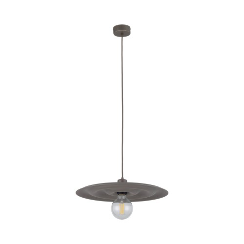 LAMPAMI - lampa wisząca pojedyncza brązowa, lampa sufitowa wisząca, oświetlenie nad stół do jadalni, nowoczesna lampa do salonu - brązowa lampa wisząca długa ONDA NEW BROWN
