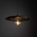 LAMPAMI - lampa wisząca pojedyncza brązowa, lampa sufitowa wisząca, oświetlenie nad stół do jadalni, nowoczesna lampa do salonu - brązowa lampa wisząca długa ONDA NEW BROWN