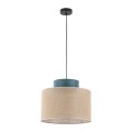 LAMPAMI - lampa wisząca pojedyncza, lampa wisząca beżowa, lampa do salonu, lampa do kuchni wisząca, lampa do sypialni wisząca przy łóżku, lampa sufitowa pojedyncza wisząca długa DUO JUTA GREEN