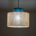 LAMPAMI - lampa wisząca pojedyncza, lampa wisząca beżowa, lampa do salonu, lampa do kuchni wisząca, lampa do sypialni wisząca przy łóżku, lampa sufitowa pojedyncza wisząca długa DUO JUTA GREEN