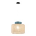 LAMPAMI - lampa wisząca pojedyncza, lampa wisząca beżowa, lampa do salonu, lampa do kuchni wisząca, lampa do sypialni wisząca przy łóżku, lampa sufitowa pojedyncza wisząca długa DUO JUTA GREEN