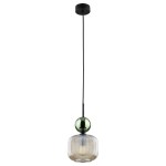 Lampa wisząca do sypialni przy łóżku szkło ryflowane 150 cm 1xE14 SOPHIA GREEN COGNAC