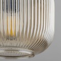 LAMPAMI - lampa wisząca do sypialni przy łóżku szkło ryflowane, lampa sufitowa pojedyncza wisząca, lampa do salonu, lampa do kuchni wisząca, lampa do jadalni SOPHIA GREEN COGNAC