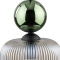 LAMPAMI - lampa wisząca do sypialni przy łóżku szkło ryflowane, lampa sufitowa pojedyncza wisząca, lampa do salonu, lampa do kuchni wisząca, lampa do jadalni SOPHIA GREEN COGNAC