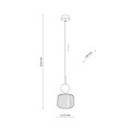 LAMPAMI - lampa wisząca do sypialni przy łóżku szkło ryflowane SOPHIA GREEN COGNAC szkic
