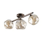 Lampa sufitowa kule szklane nieregularne 3xG9 LAVA BROWN