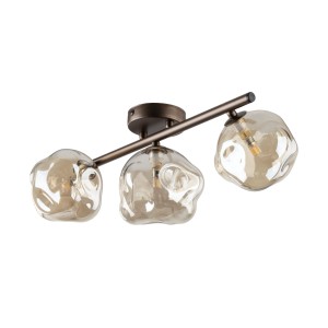 Lampa sufitowa kule szklane nieregularne 3xG9 LAVA BROWN