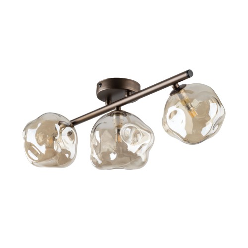 LAMPAMI - lampa sufitowa kule szklane nieregularne, nowoczesne oświetlenie do salonu, nowoczesna lampa do przedpokoju, przytulna lampa do sypialni LAVA BROWN