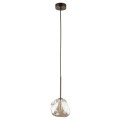 LAMPAMI - lampa wisząca pojedyncza kula szklana nieregularna, lampa sufitowa pojedyncza wisząca,  lampa do salonu, lampa do jadalni nad stół, lampa do sypialni wisząca przy łóżku LAVA BROWN