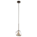 Lampa wisząca pojedyncza kula szklana nieregularna 150 cm 1xG9 LAVA BROWN