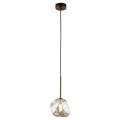 LAMPAMI - lampa wisząca pojedyncza kula szklana nieregularna, lampa sufitowa pojedyncza wisząca,  lampa do salonu, lampa do jadalni nad stół, lampa do sypialni wisząca przy łóżku LAVA BROWN