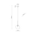 LAMPAMI - lampa wisząca pojedyncza kula szklana nieregularna LAVA BROWN szkic