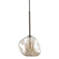 LAMPAMI - lampa wisząca pojedyncza kula szklana nieregularna, lampa sufitowa pojedyncza wisząca,  lampa do salonu, lampa do jadalni nad stół, lampa do sypialni wisząca przy łóżku LAVA BROWN