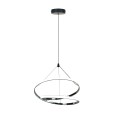 LAMPAMI - żyrandol ledowy czarny, żyrandol do pokoju dziennego, nowoczesna lampa led do salonu, żyrandol wiszący nowoczesny długi, żyrandol w jadalni, żyrandol w przedpokoju, żyrandol led czarny LOCO