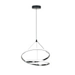 Żyrandol ledowy czarny z chromowym 120 cm LOCO 30W LED 3000, 4000, 6000K osłonka biała