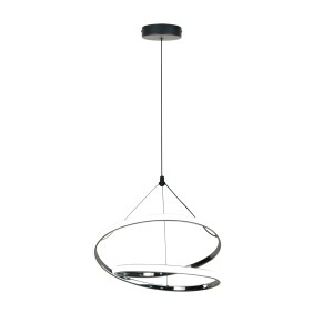 Żyrandol ledowy czarny z chromowym 120 cm LOCO 30W LED 3000, 4000, 6000K osłonka biała