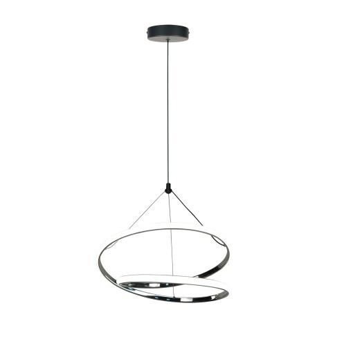LAMPAMI - żyrandol ledowy czarny, żyrandol do pokoju dziennego, nowoczesna lampa led do salonu, żyrandol wiszący nowoczesny długi, żyrandol w jadalni, żyrandol w przedpokoju, żyrandol led czarny LOCO