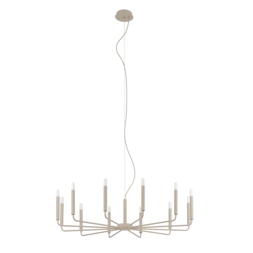 LAMPAMI - nowoczesny żyrandol do salonu beżowy, duży nowoczesny żyrandol do salonu, żyrandol modern classic, lampa wisząca nad stół w jadalni, lampa na korytarz, lampa wisząca do wysokiego salonu ORTO B NOWODVORSKI