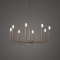 LAMPAMI - nowoczesny żyrandol do salonu świecznikowy, lampa wisząca do wysokiego salonu, nowoczesny żyrandol do salonu, beżowa lampa wisząca modern classic, oświetlenie do jadalni nad stół, oświetlenie do salonu, oświetlenie korytarza - ORTO NOWODVORSKI