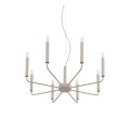 LAMPAMI - nowoczesny żyrandol do salonu świecznikowy, lampa wisząca do wysokiego salonu, nowoczesny żyrandol do salonu, beżowa lampa wisząca modern classic, oświetlenie do jadalni nad stół, oświetlenie do salonu, oświetlenie korytarza - ORTO NOWODVORSKI