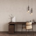 LAMPAMI - lampa dekoracyjna wisząca pojedyncza brązowa, lampa wisząca pojedyncza, lampa wisząca do sypialni przy łóżku, designerska lampa wisząca, długa lampa wisząca TOWER BROWN