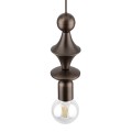 LAMPAMI - lampa dekoracyjna wisząca pojedyncza brązowa, lampa wisząca pojedyncza, lampa wisząca do sypialni przy łóżku, designerska lampa wisząca, długa lampa wisząca TOWER BROWN