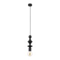 LAMPAMI - lampa dekoracyjna wisząca pojedyncza czarna, ładna lampa do salonu, lampa dekoracyjna czarna, lampa wisząca pojedyncza czarna TOWER BLACK