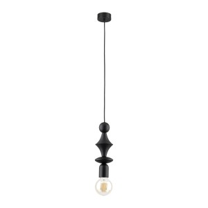 Lampa dekoracyjna wisząca pojedyncza czarna 150 cm 1xE27 TOWER BLACK