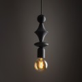 LAMPAMI - lampa dekoracyjna wisząca pojedyncza czarna, ładna lampa do salonu, lampa dekoracyjna czarna, lampa wisząca pojedyncza czarna TOWER BLACK