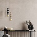LAMPAMI - lampa dekoracyjna wisząca pojedyncza czarna, ładna lampa do salonu, lampa dekoracyjna czarna, lampa wisząca pojedyncza czarna TOWER BLACK