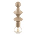 LAMPAMI - lampa dekoracyjna wisząca pojedyncza beżowa, lampa do salonu, lampa do gabinetu, lampa na przedpokój, lampa wisząca pojedyncza ozdobna, długa lampa wisząca beżowa TOWER SABIA