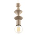 LAMPAMI - lampa dekoracyjna wisząca pojedyncza beżowa, lampa do salonu, lampa do gabinetu, lampa na przedpokój, lampa wisząca pojedyncza ozdobna, długa lampa wisząca beżowa TOWER SABIA