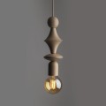 LAMPAMI - lampa dekoracyjna wisząca pojedyncza beżowa, lampa do salonu, lampa do gabinetu, lampa na przedpokój, lampa wisząca pojedyncza ozdobna, długa lampa wisząca beżowa TOWER SABIA