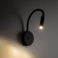 LAMPAMI - lampka do czytania w łóżku, czarny kinkiet z włącznikiem, kinkiet ścienny,  lampa kinkiet hotelowy, kinkiet nowoczesny, kinkiet do sypialni, czarny kinkiet ścienny LAGOS BLACK USB