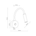LAMPAMI - czarny kinkiet ścienny LAGOS BLACK USB szkic