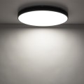 LAMPAMI - plafon sufitowy 60 cm IP54 ledowy czarny, lampa led na sufit, plafon ledowy sufitowy, oświetlenie do kuchni sufitowe, oświetlenie led zewnętrzne domu, lampa ledowa do garażu, oświetlenie do łazienki - plafon sufitowy VELIS BLACK